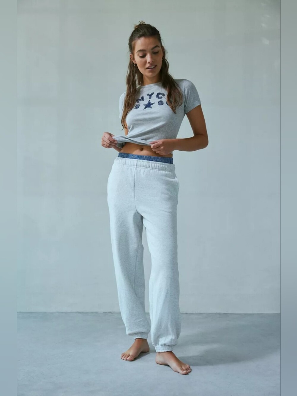 NWT Urban Outfitters Out From Under Try Me Slim Jogger Sweatpant Heather Gray